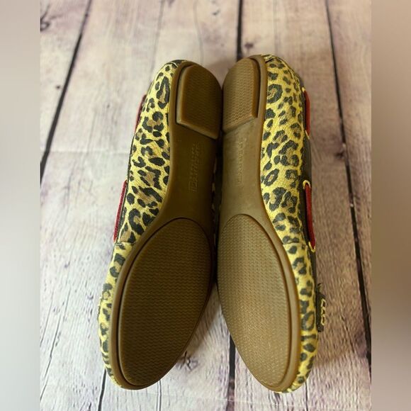 Sperry Laurel Classic Dark Brown Leopard Red Tassel Preppy Leather Shoes Size 10 - Picture 3 of 11